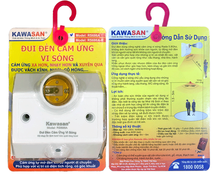 Thông số và hướng dẫn được in sẵn trên bao bì