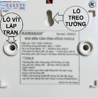 Mặt sau đui đèn cảm ứng chuyển động