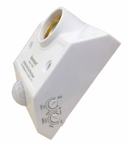 Mặt bên đui đèn cảm biến có 2 nút chỉnh