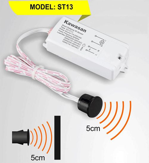 Khoảng cách tiệm cận bật tắt đèn 5cm
