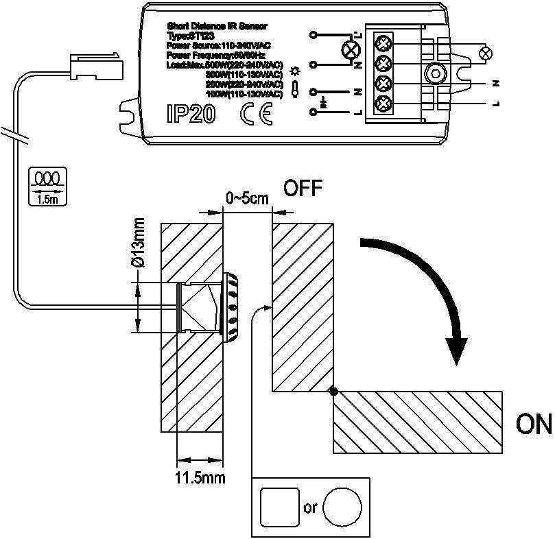 Sơ đồ cấu tạo công tắc cảm biến ST13