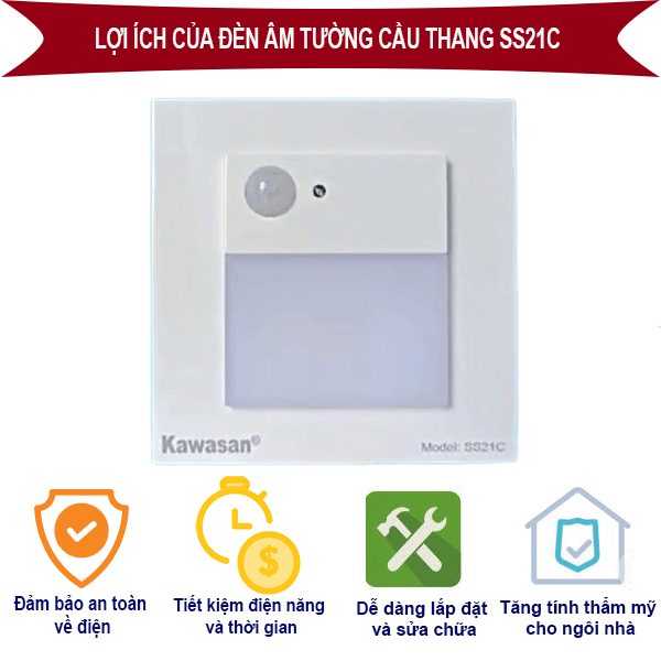 Lợi ích của đèn cầu thang cảm ứng âm tường SS21C