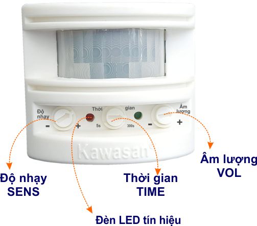 Có màn che tránh báo động giả và các nút chỉnh tùy chọn