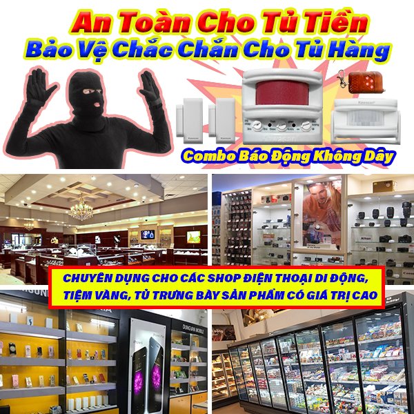 Báo động không dây tiện dụng cho các khu vực trưng bày hàng hóa giá trị cao