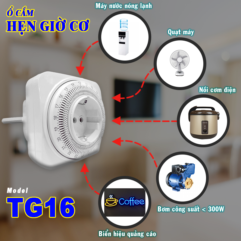 Ứng dụng của ổ cắm điện hẹn giờ cơ 