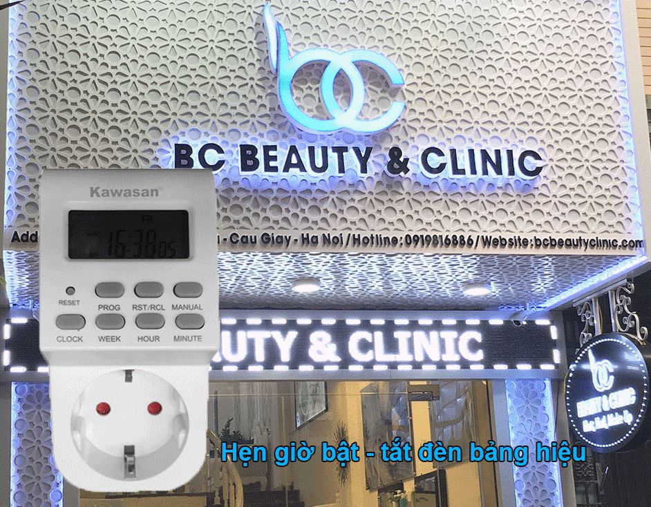 Cài đặt hẹn giờ bật - tắt đèn bảng hiệu vô cùng tiện lợi