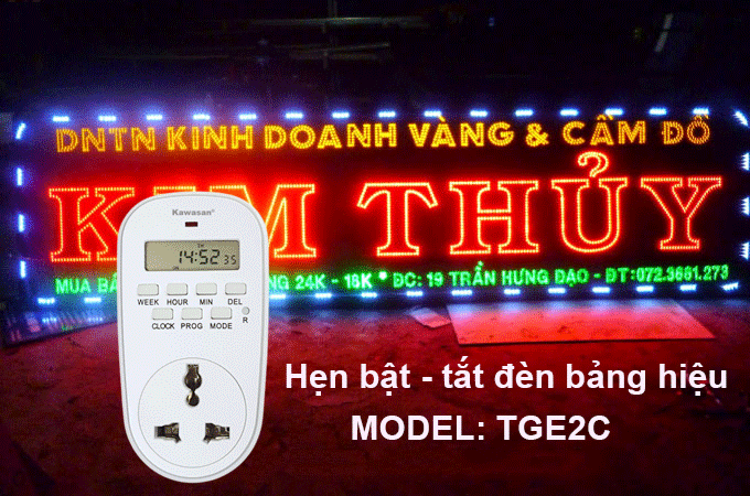 Cài đặt tắt mở đèn chiếu sáng bảng hiệu tiện lợi hơn