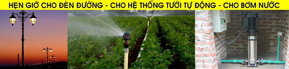 Có thể hẹn giờ cho đèn đường, hệ thống tưới nước, bơm nước