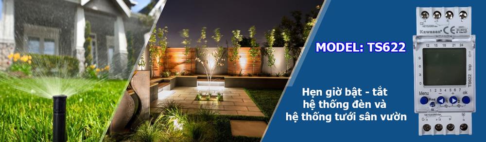 Timer hẹn giờ bật - tắt cho hệ thống tưới và chiếu sáng sân vườn, nông trại...