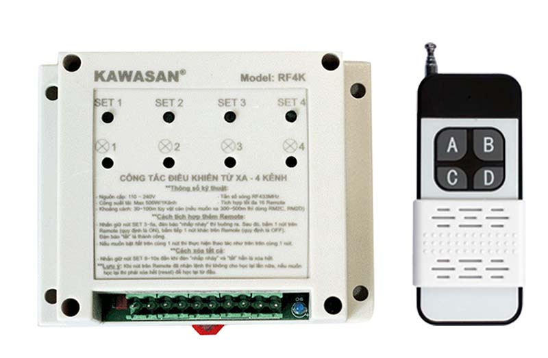Công tắc điều khiển từ xa 4 kênh độc lập 