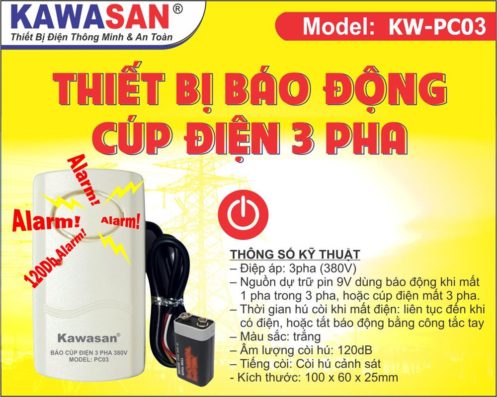 Thiết bị báo cúp điện 3 pha PC03