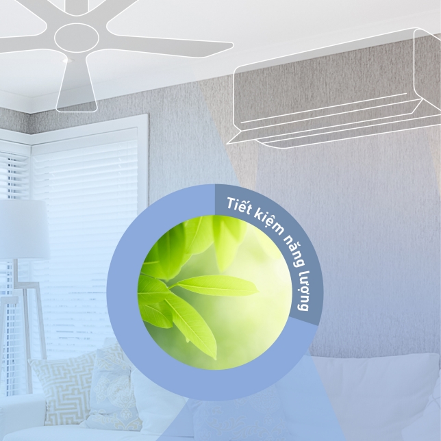 Tiết kiệm năng lượng với sự kết hợp điều hòa không khí và quạt trần Panasonic F-60FEN