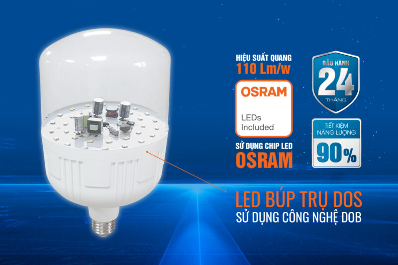 Đèn LED búp trụ DOS sử dụng công nghệ DOB