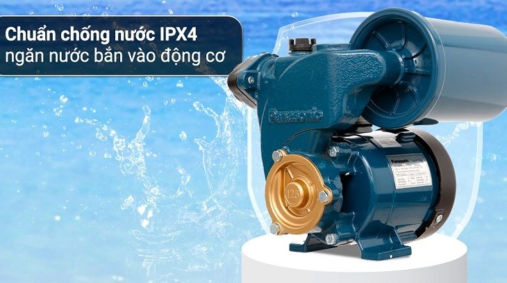 Máy bơm tăng áp sở hữu khả năng chống nước IPX4 bảo vệ động cơ hoạt động an toàn