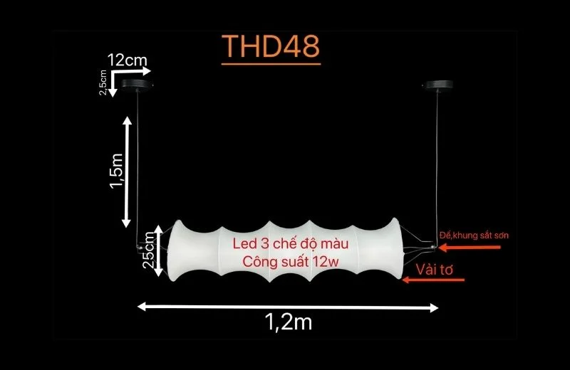 Thông số đèn thả hiện đại THD48