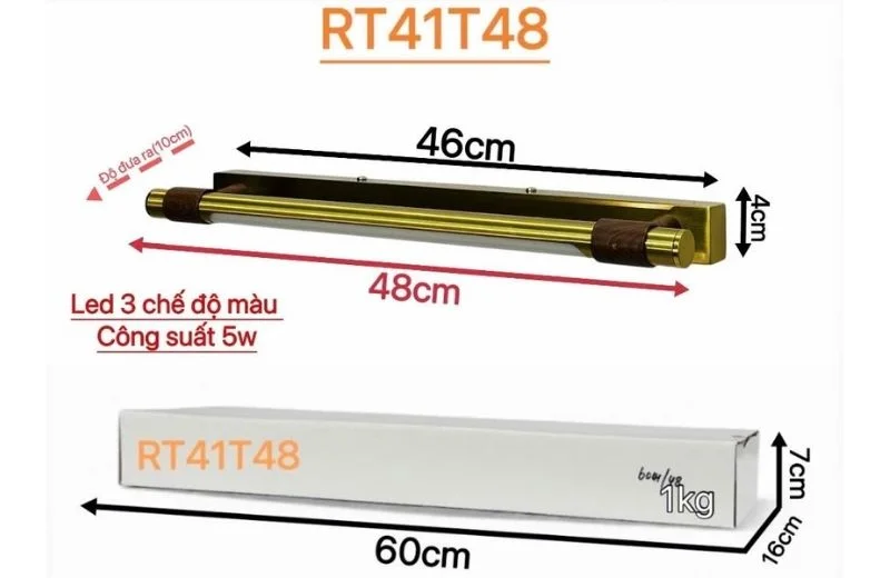 Kích Thước RT41T48 Đèn Rọi Tranh RT41