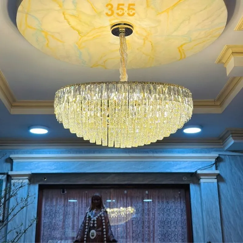 đèn thả pha lê TPL695 - pha lê K9 cao cấp trang trí phòng khách hiện đại