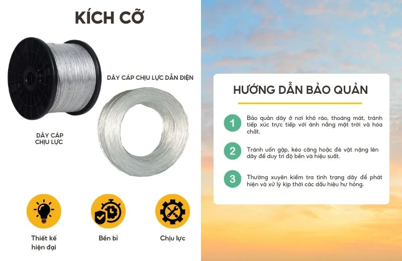 Kích Cỡ Dây Cáp Chịu Lực