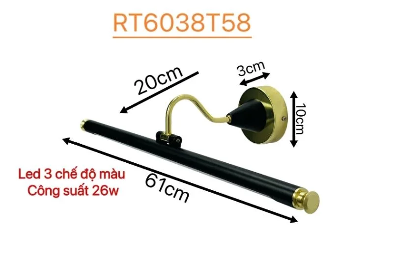 Thông số đèn rọi tranh RT6038T58 