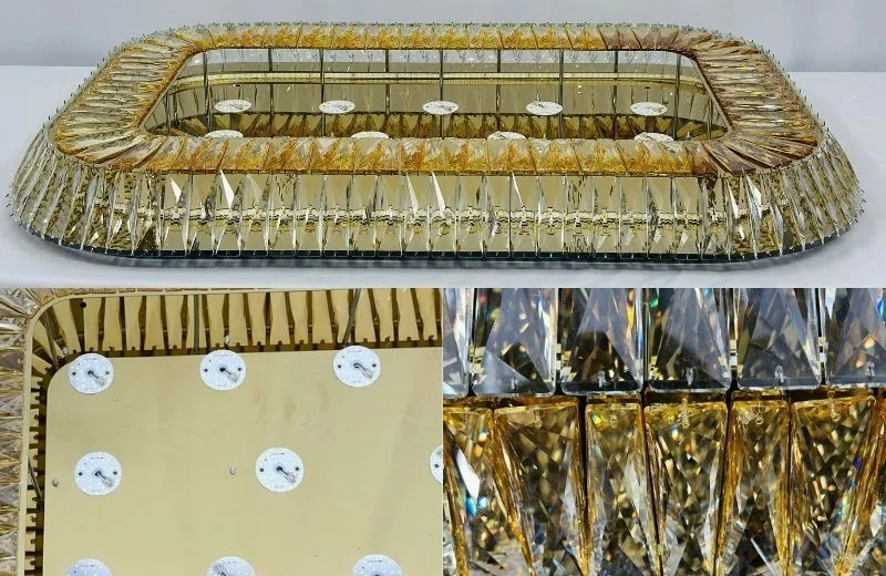 Đèn ốp trần pha lê OTPL088 thiết kế pha lê nhiều tầng cùng khung kim loại cao cấp