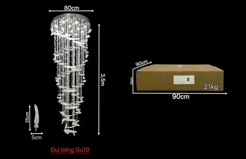 Thông số đèn thả hiện đại THD122 