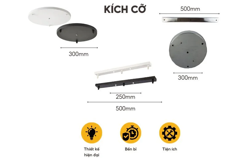 Kích thước Đế Thả 3 Lỗ