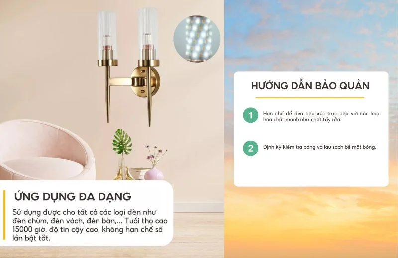 Hướng dẫn bảo quản Bóng Đèn LED 3 Chế Độ 12-16W