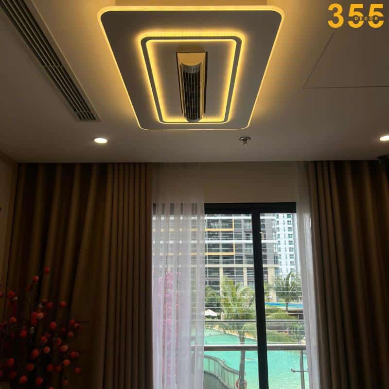 đèn quạt ốp trần OTA43 - trang trí phòng khách chung cư cap cấp 355decor