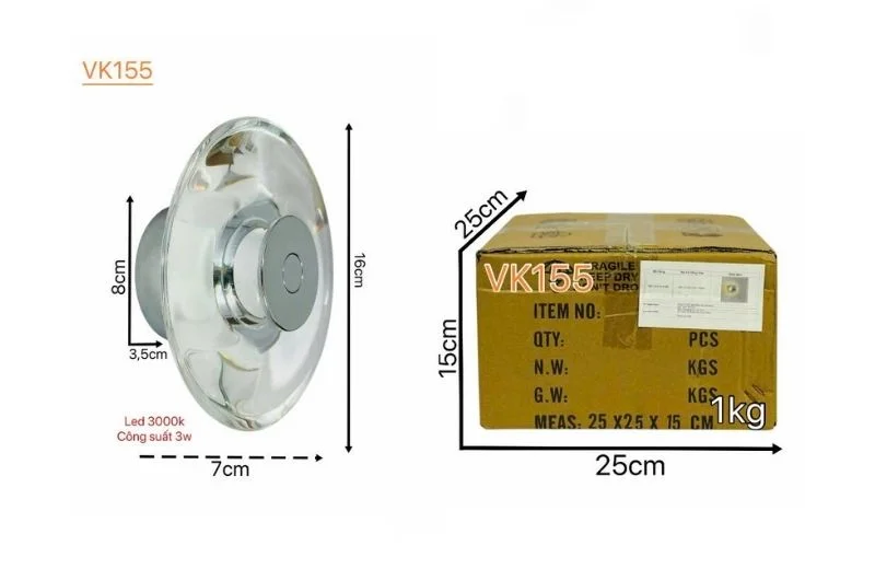 Thông số đèn tường VK155