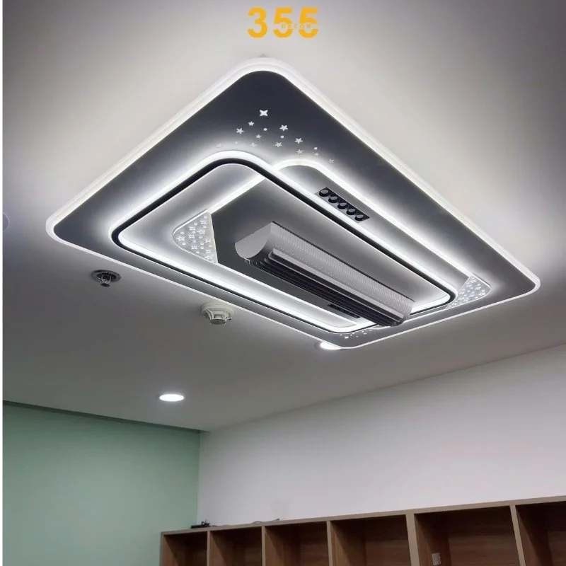 đèn ốp trần quạt ota42-thiết kế hình chữ nhật trang trí bàn ăn 355decor