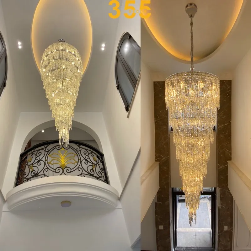 Ảnh chụp đèn được lắp ở khu vực thông tầng