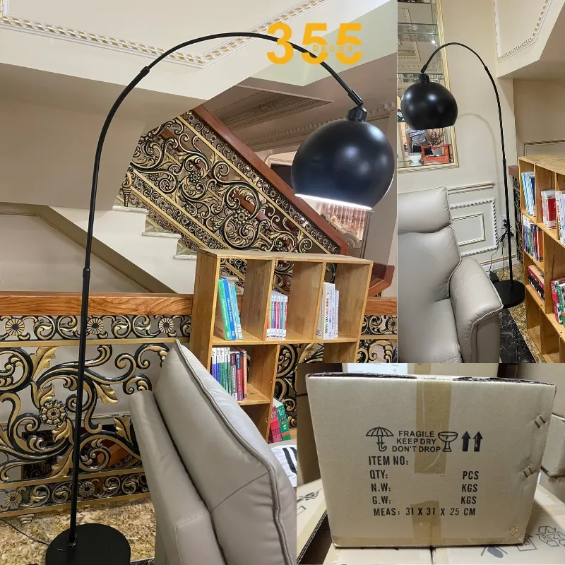  Cận cảnh chi tiết chao đèn tròn và thân đèn cong của Đèn Đứng DD18