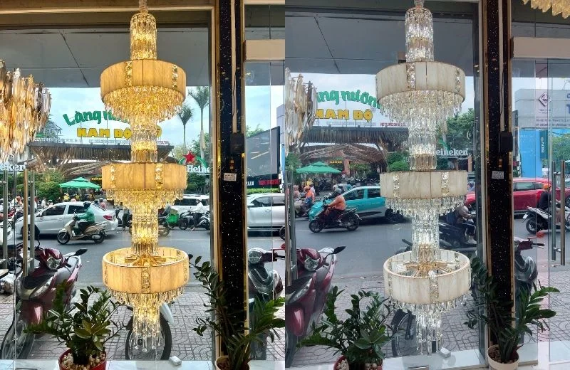 Đèn thả pha lê TPL817D1800 phù hợp cho phòng khách, sảnh, khách sạn