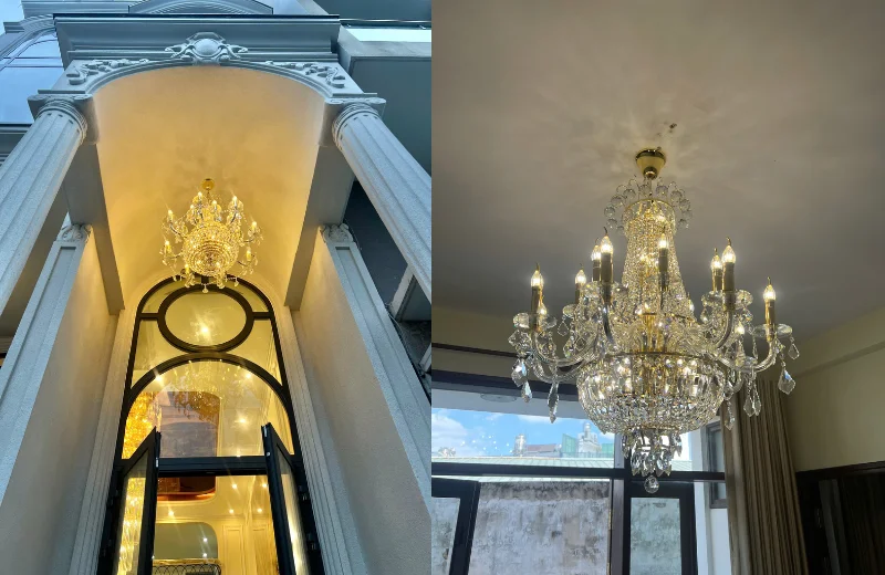 Ảnh thật Đèn Chùm Pha Lê DC8860