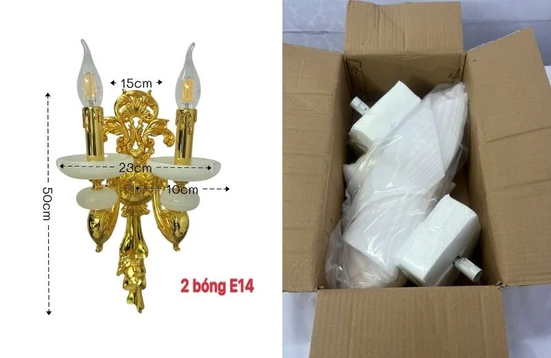 Kích thước đèn tường VD40 