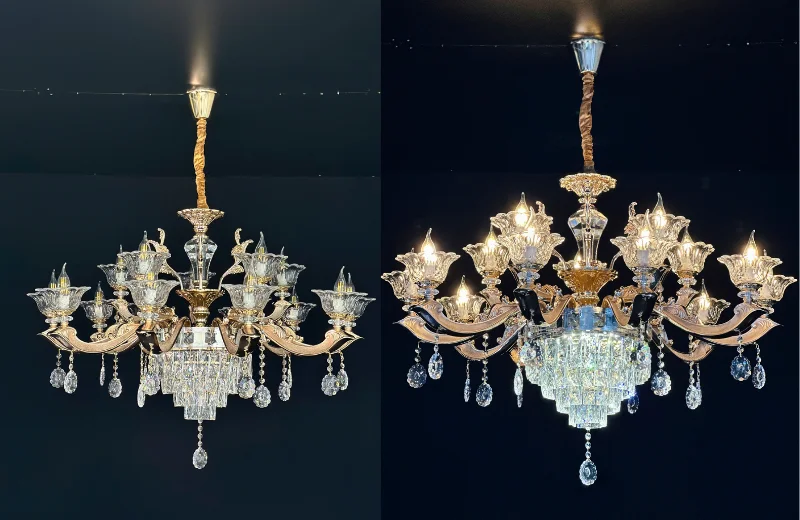 Ảnh thật Đèn Chùm Pha Lê DC891T15