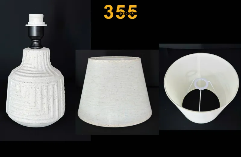 Đèn bàn DB93 - thân sứ, chao vải cao cấp
