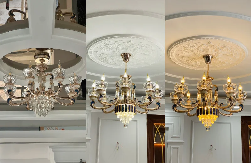 Ảnh thật Đèn Chùm Pha Lê DC6018T8