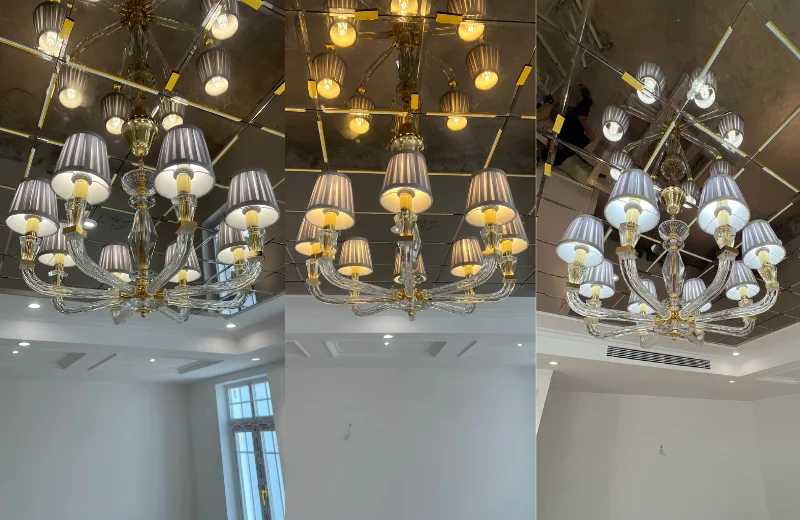 Đèn Chùm Pha Lê DC8898T8 lắp đặt tại nhà khách