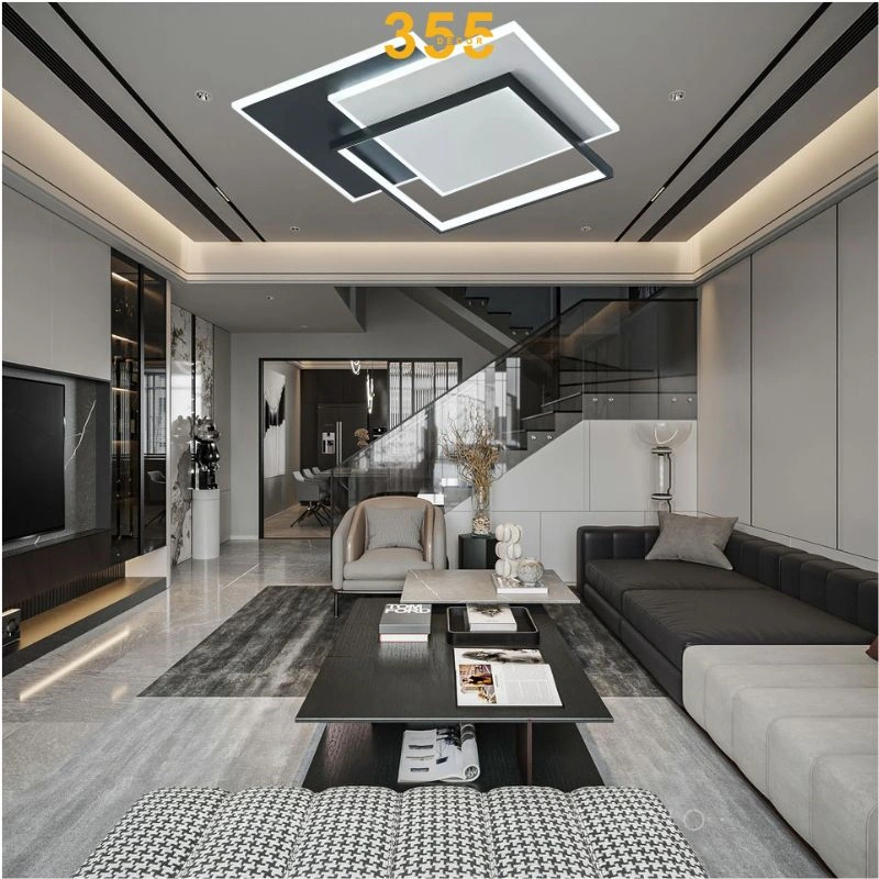 Đèn ốp trần mica màu đen OTA59 - 355DECOR