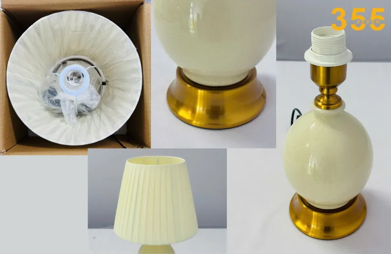 Đèn bàn DB96 - chất liệu sứ phối hợp kim mạ vàng