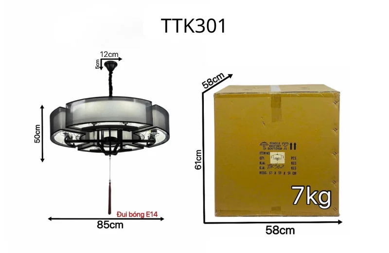Kích thước Đèn Thả Thiết Kế TTK301