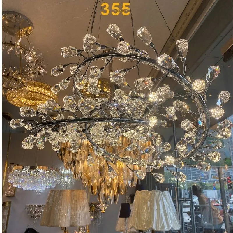 thả pha lê tpl1672 - ánh sáng nghệ thuật led 4000k trang tri không gian sống 355decor