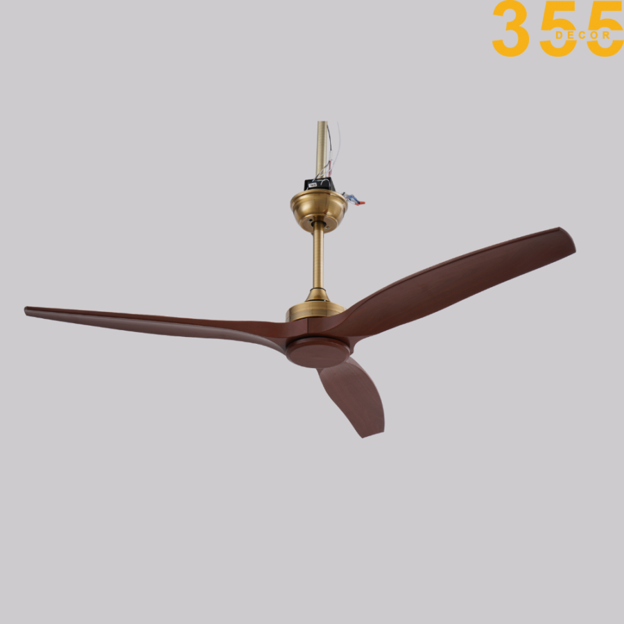 quạt trần trang trí phòng khách 3 cánh qt32 chính hãng 355decor
