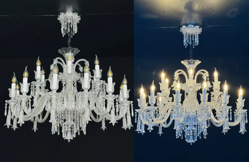 Ảnh thật Đèn Chùm Pha Lê DC8806T18