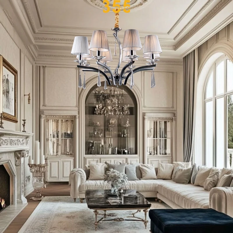 Đèn chùm cổ điển thông tầng DC308 - phong cách hoàng gia, thiết kế mềm mại