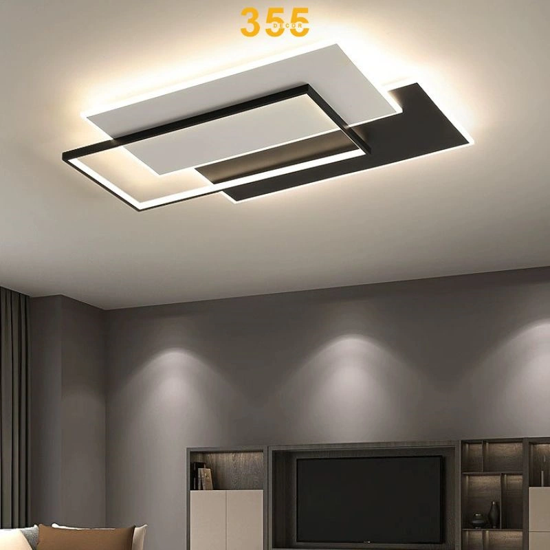 Đèn ốp trần mica màu đen OTA58 - 355decor