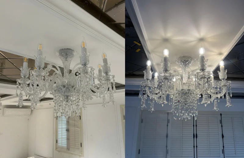 Ảnh thật Đèn Chùm Pha Lê DC8806T8