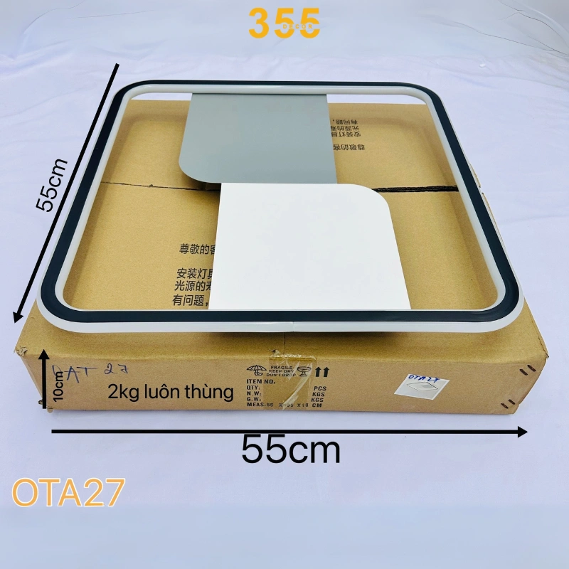 Đèn ốp trần mica màu đen OTA27 - 355decor