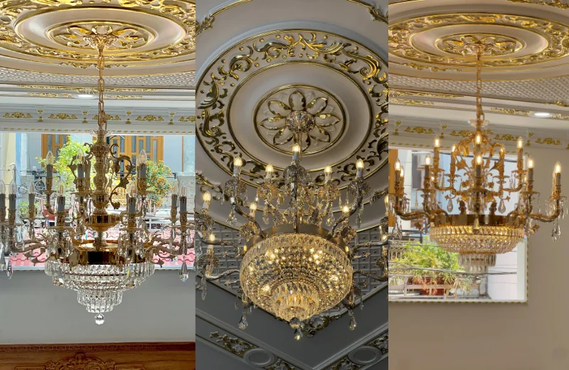 Ảnh thật Đèn Chùm Pha Lê DC6237T15